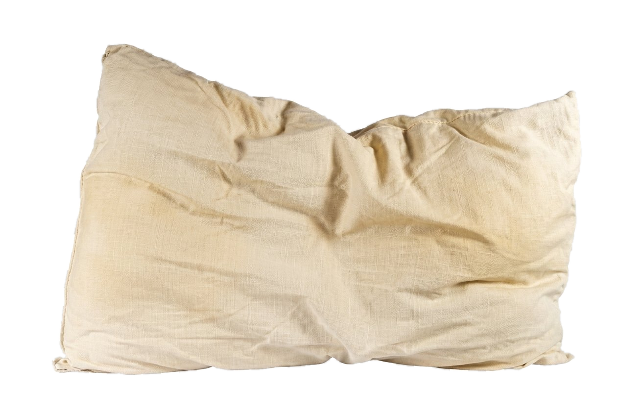 Old dirty pillow close-up